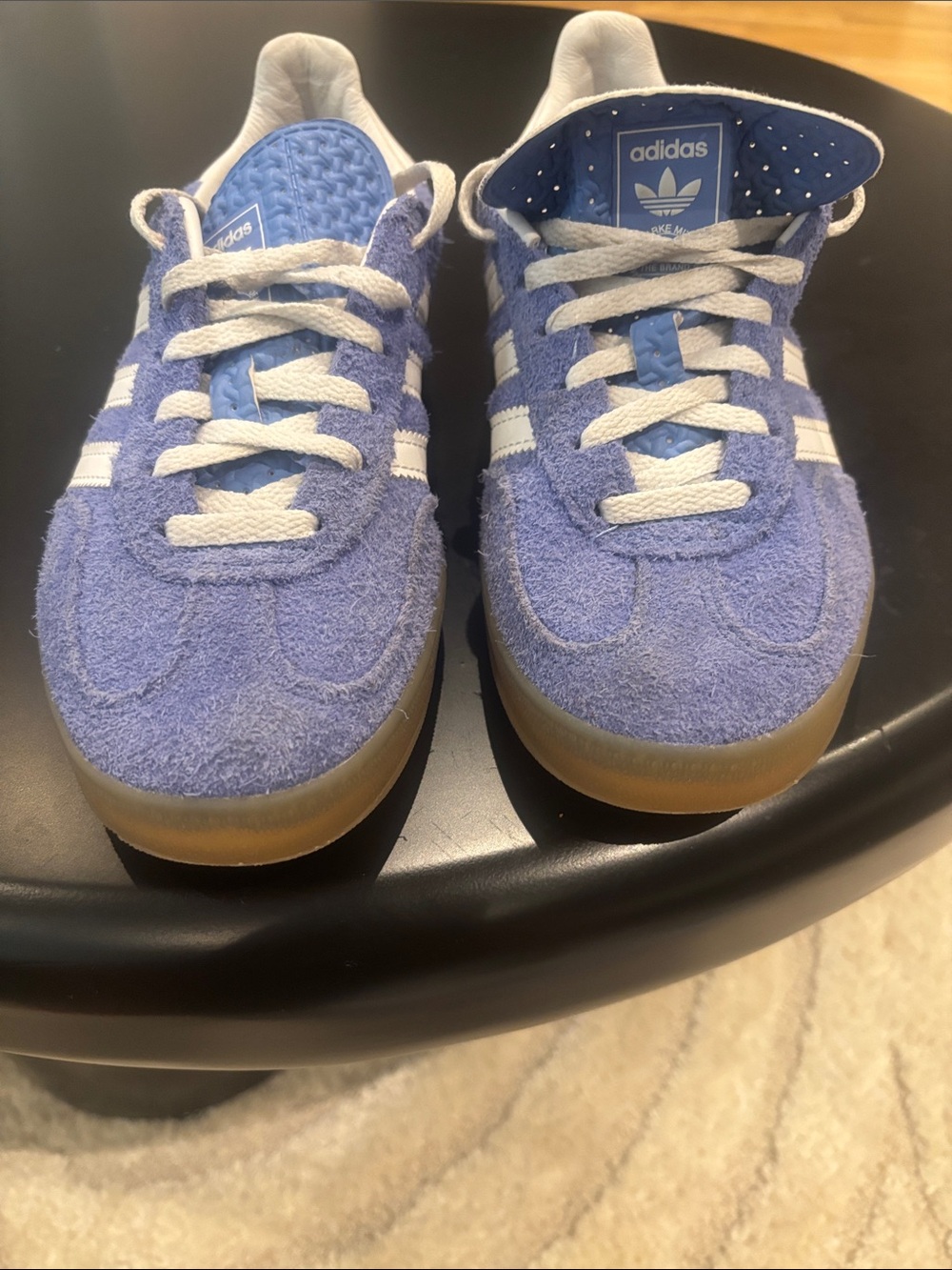 adidas Kids Samba Suede Sneakers - Periwinkle/White with Gum Sole